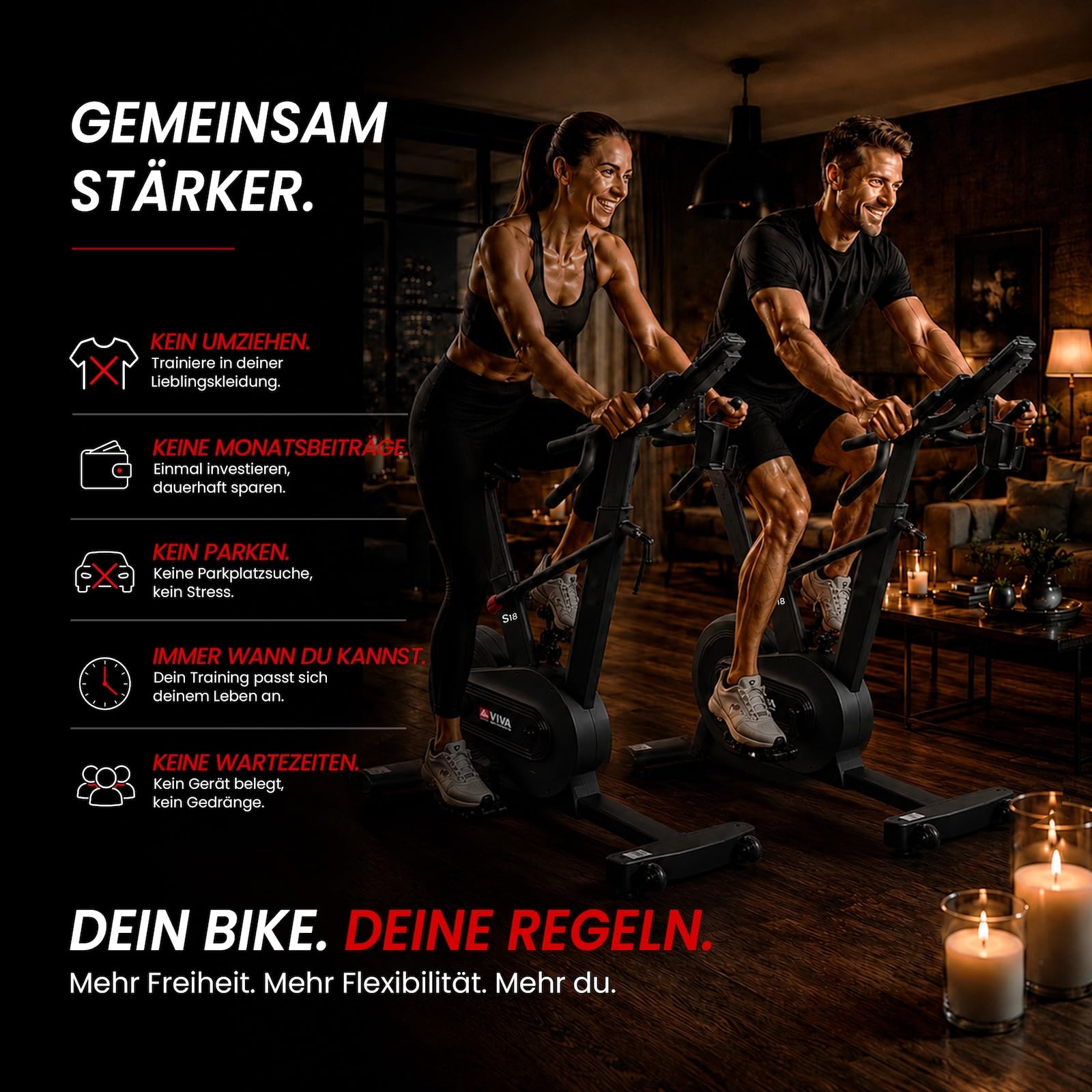 AsVIVA S18 Pro Speedbike – Indoor Cycle Heimtrainer mit 24 Gängen &18 kg Schwungmasse, leiser Riemenantrieb, Bluetooth Kinomap & Zwift, LCD Display