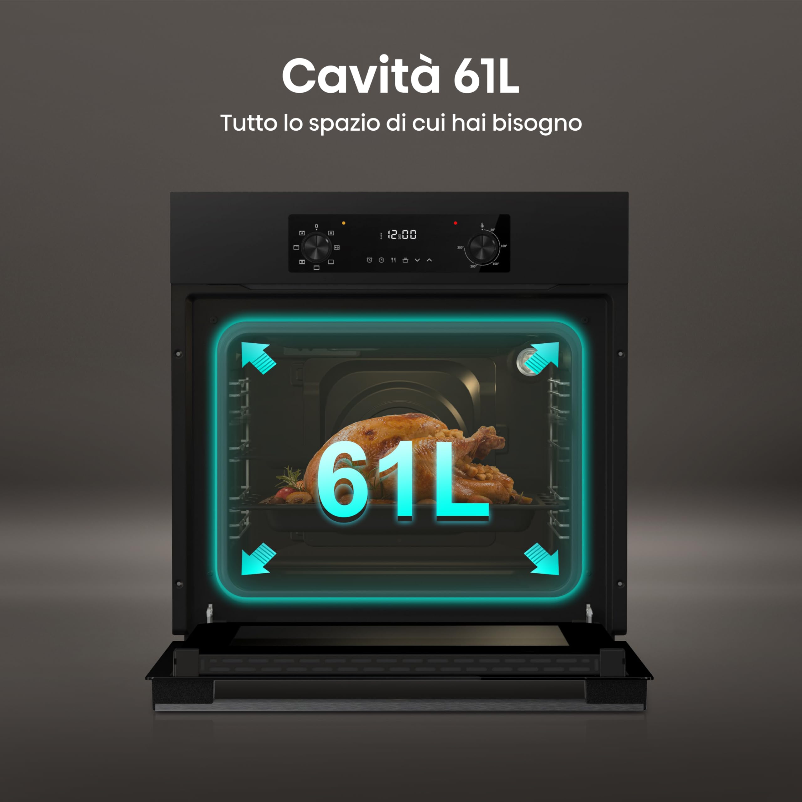 Hisense BI62220AB Forno Multifunzione 61L 7 Funzioni Even Bake AquaClean Classe A Nero
