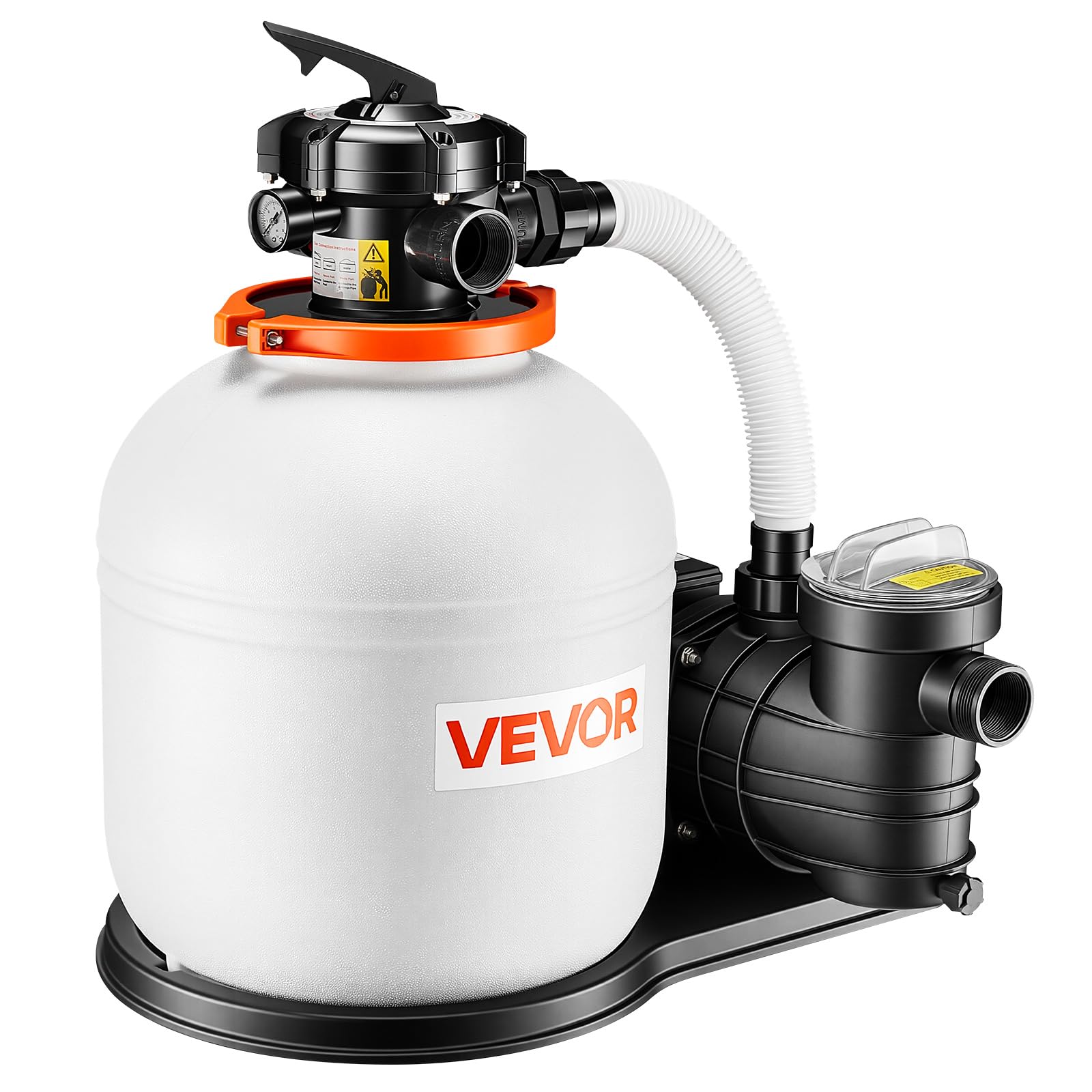 VEVOR FlashPure Sand Filter Pump, 16 in for Above Ground Pool, 1 HP 4400 GPH, Swimming Pool Filter System with Timer, 6X Faster Filtration with Media Installed, Leak-Resistant, Ready to Use Out of Box — view 10