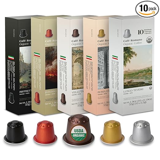 Organic USDA Café Romano Coffee Aluminum Espresso Pods Organic USDA Café Romano Coffee Aluminum Espresso Pods