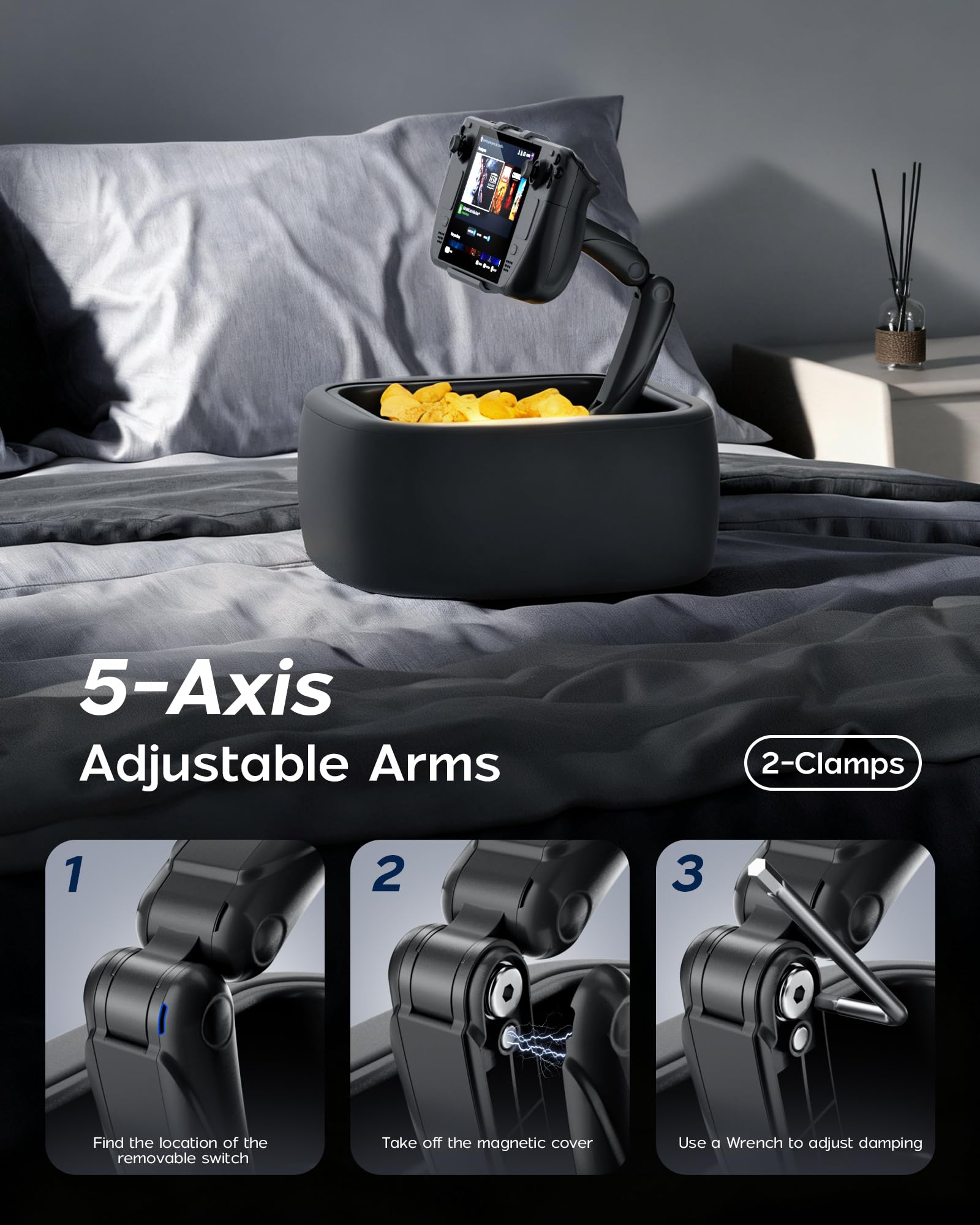 LULULOOK Supporto per cuscino da gioco per Steam Deck OLED & LCD e tablet da 4,7-14,6 pollici, Supporto cuscino per ginocchio per Kindle Zero Gravity,accessori per Steam Deck (lavabile in macchina)