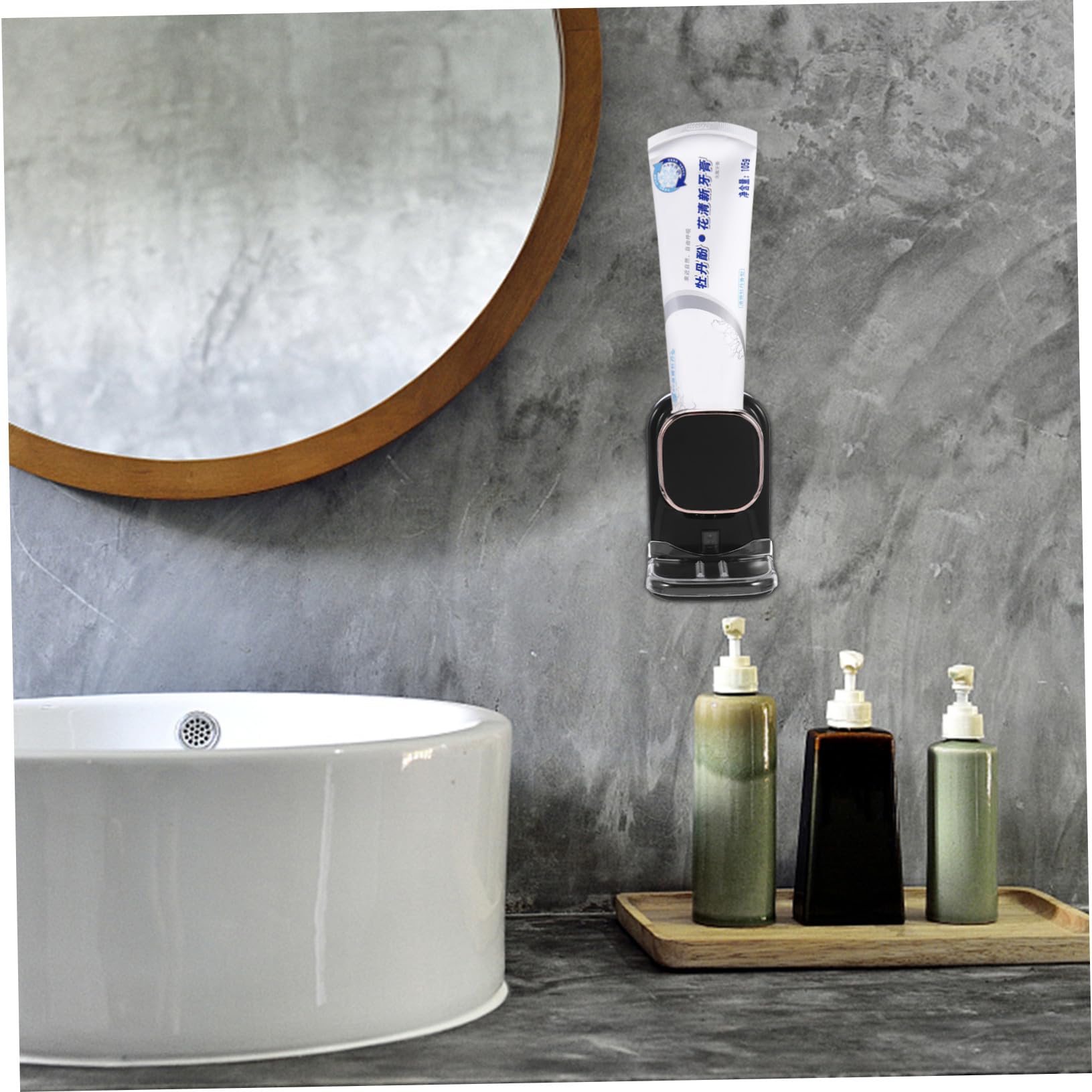 Mikikit Dispenser di Dentifricio Elettrico con Sensore, Materiale Plastico Nero, Durata, Ricaricabile USB, per Bagno e Lozione Mani
