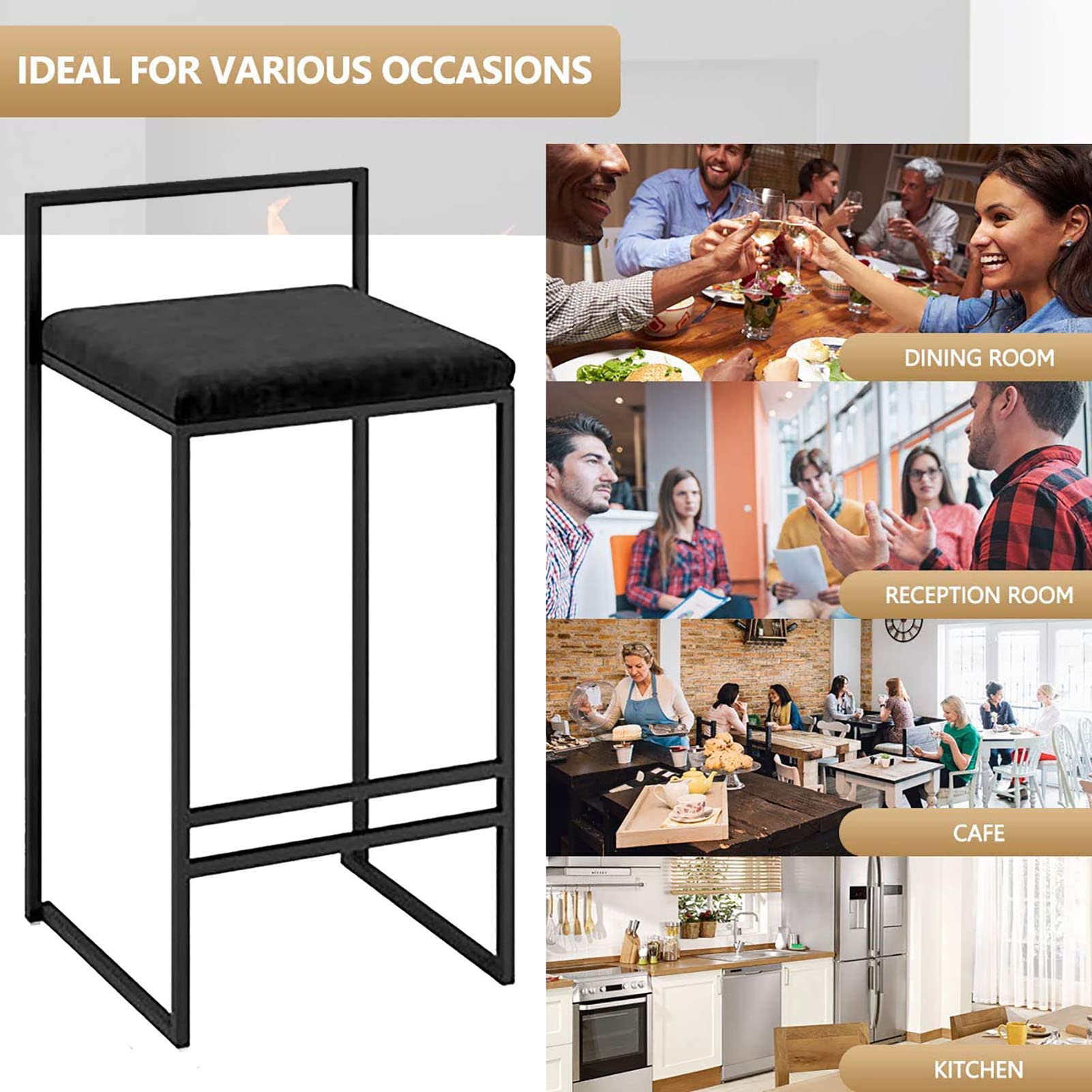 専用　バーチェア バースツール セット Amazon｜65cmの2つのバースツールのセット、25.5インチのハイチェア