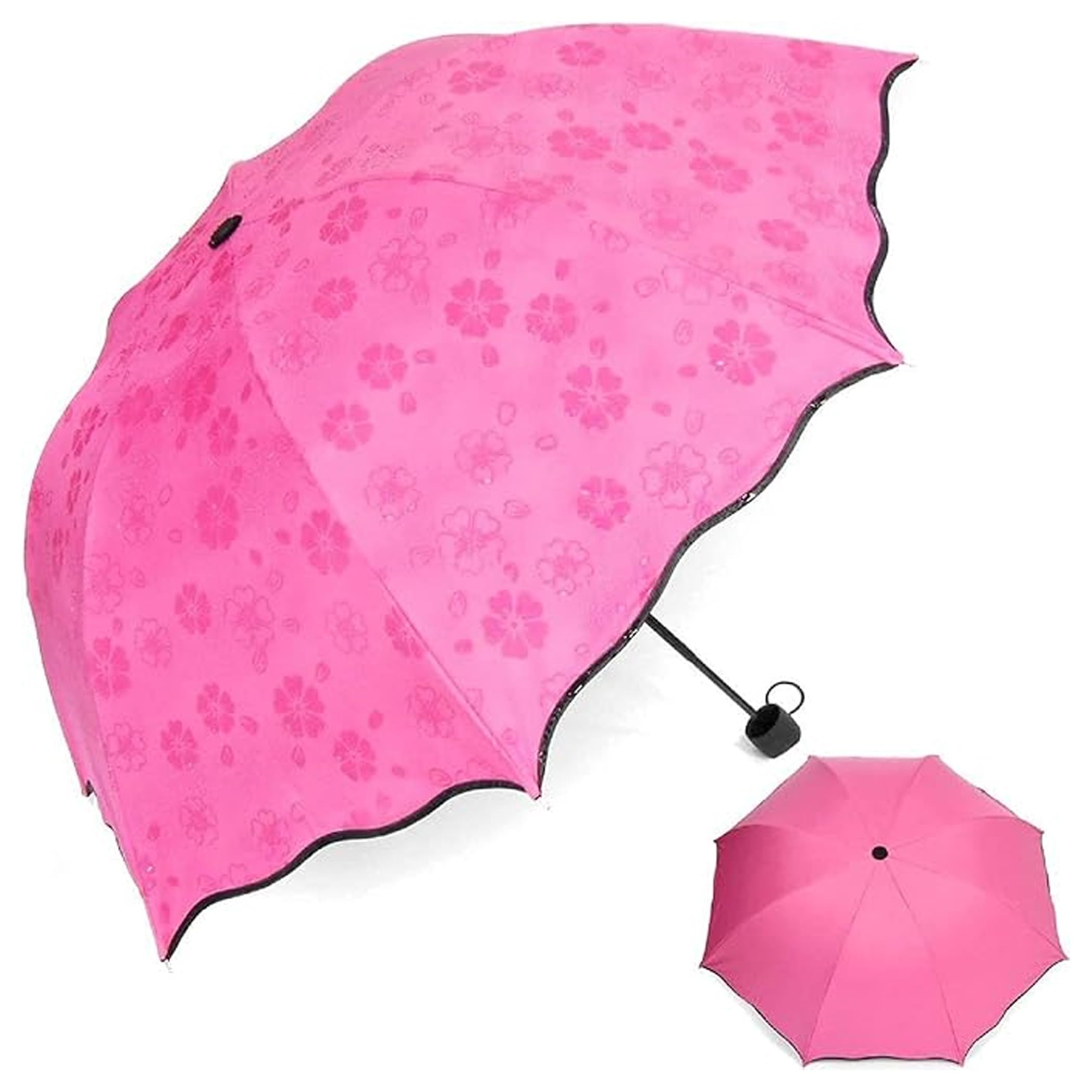 Fancy Magic Umbrella Changing Secret Blossoms Occur with Water Magic Print 3 Fold Umbrella for Women, Men and Children,-image-23