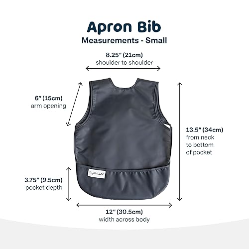 Miniatura 3 de Tiny Twinkle Baberos a Prueba de Manchas para Bebés | 2 Paquete Baberos Impermeables para Niños Pequeños para Comer | Babero de Aprón para Bebé para