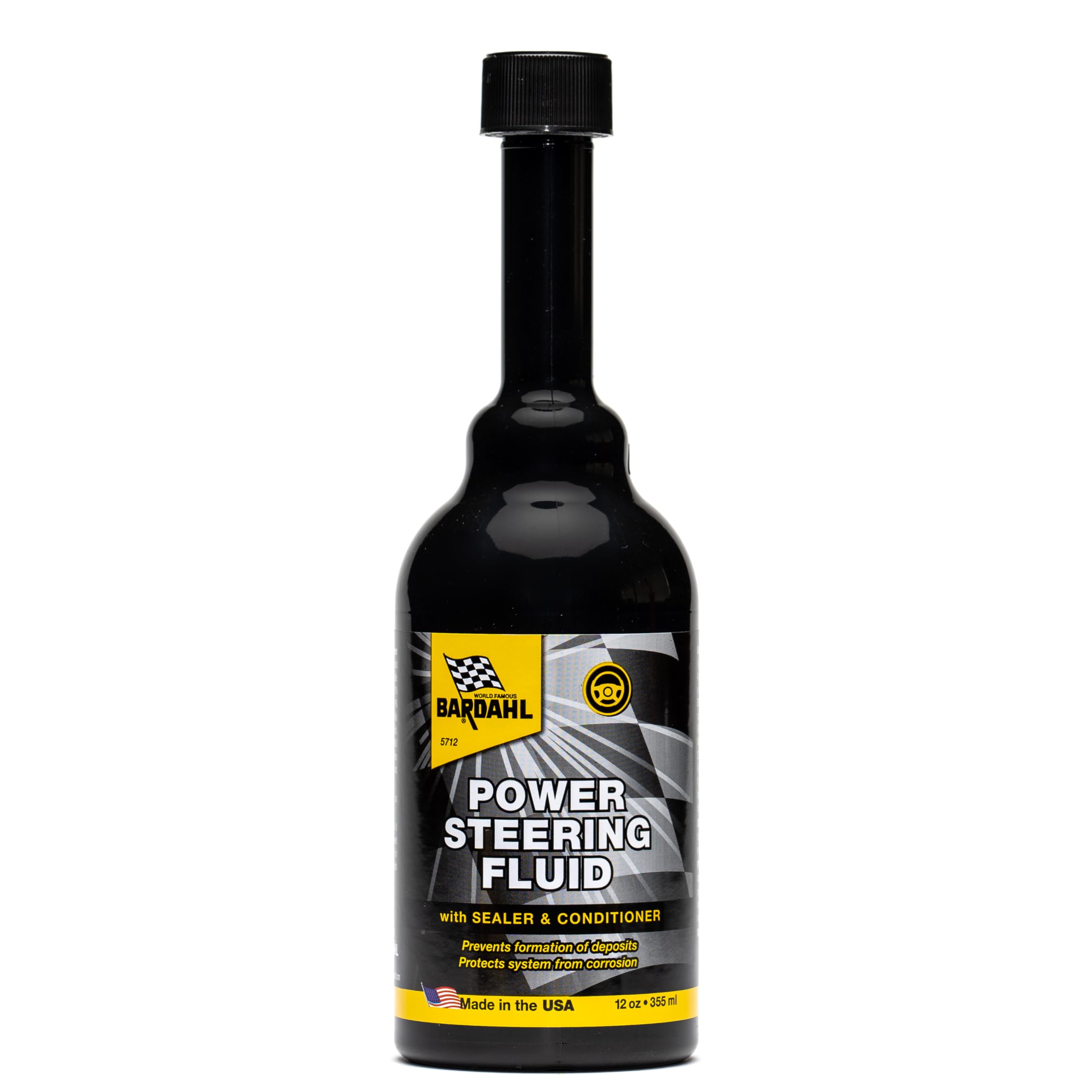 Bardahl 5712 Power Steering Fluid with Stop Leak Sealer - Steering Wheel Fluid and Conditioner for Improving and Restoring Hoses, Seals & O-Rings - Anti-Oxidant Wear, Rust & Corrosion Protection, 12oz