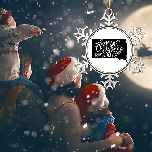 Miniatura 8 de South Dakota Xmas Tree Ornaments American State USA States Metal Snowflake Christmas Tree Hanging Ornament Merry Christmas Y’All Christmas South