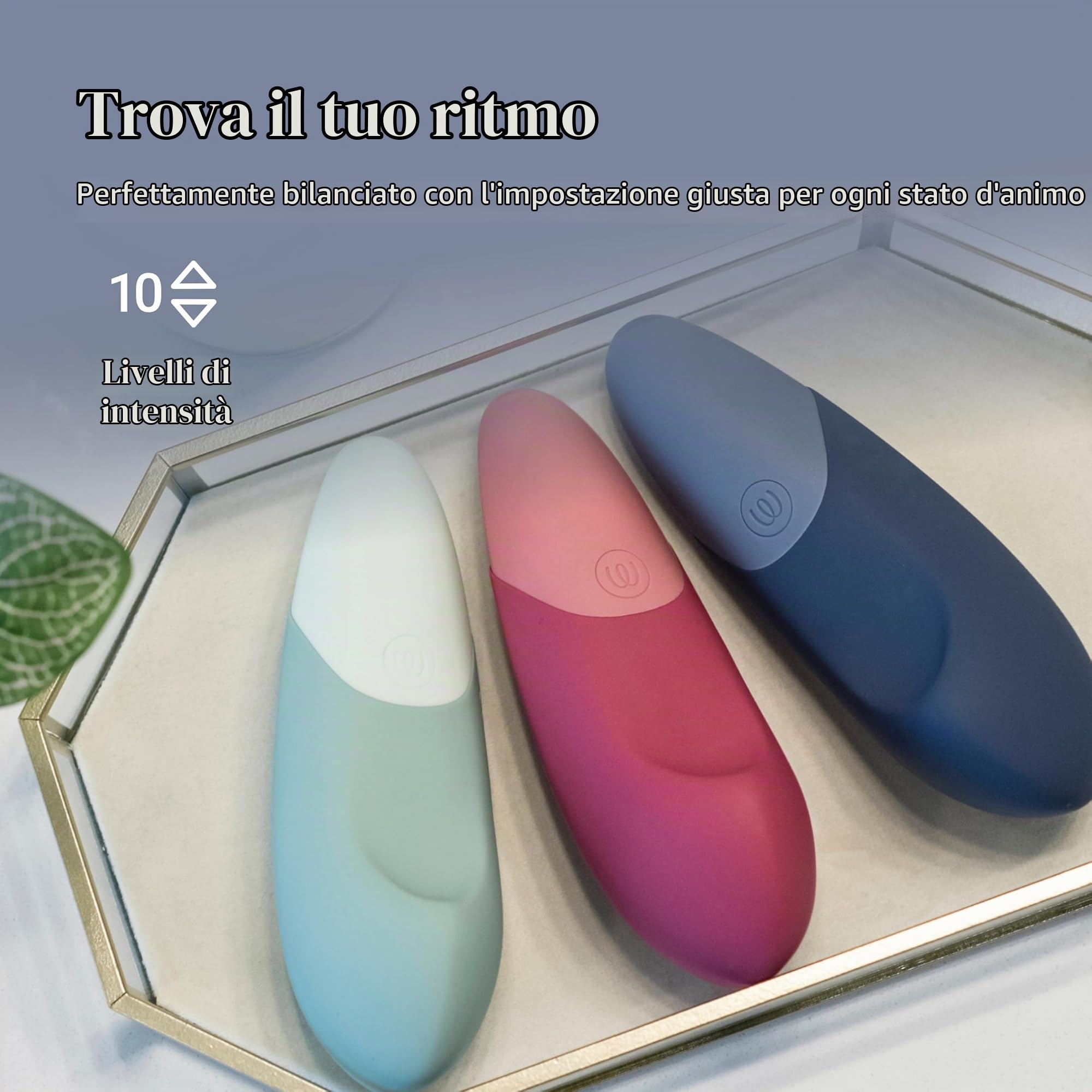 Womanizer Vibe - Vibratore Lay-on per stimolazione clitoridea - Dispositivo per il piacere a vibrazione per adulti con 10 livelli di intensità - Sex toy silenzioso per donne - Blu scuro