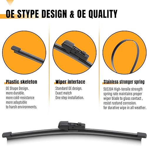 Vista 113 de AUTOBOO 12 limpiaparabrisas trasero de repuesto para Kia Sportage 2011-2016, Hyundai Elantra 09-12, Hyundai Tucson IX35 10-15, I30 - Repuesto