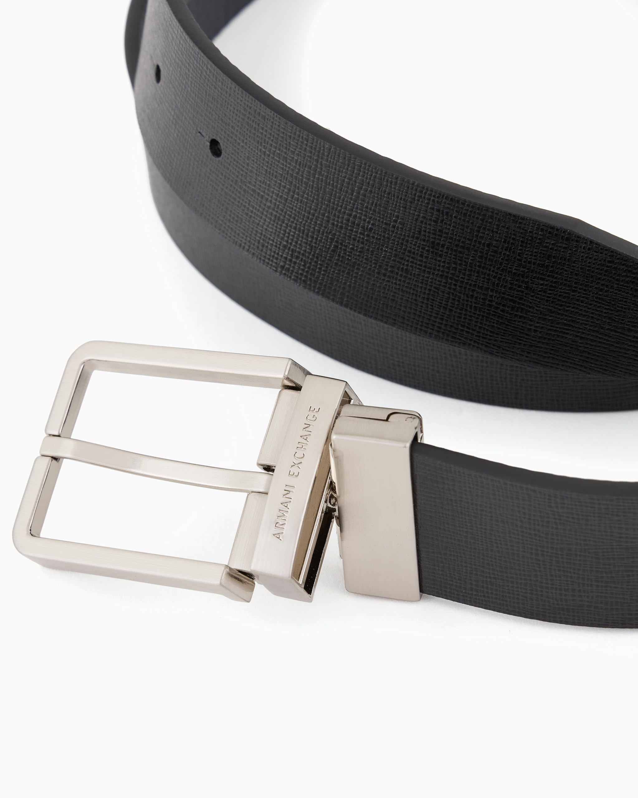 Armani Exchange Cintura gift set uomo doppia fibbia nera