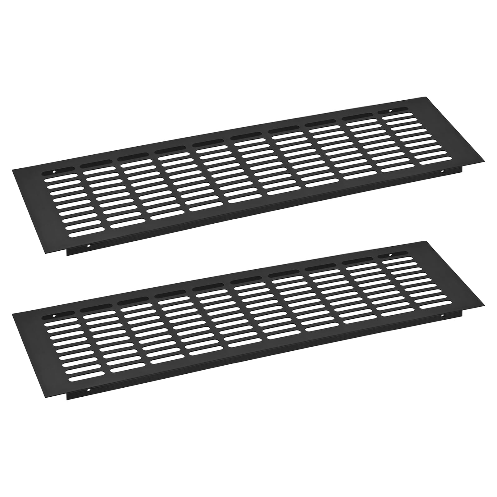 QUARKZMAN 2pz Griglia di Ventilazione Rettangolare in Lega di Alluminio con Maglia, Copertura di Ventilazione a Persiana per Armadio, Guardaroba, Mobile Scarpe, 500x150mm/19.69"x5.91"