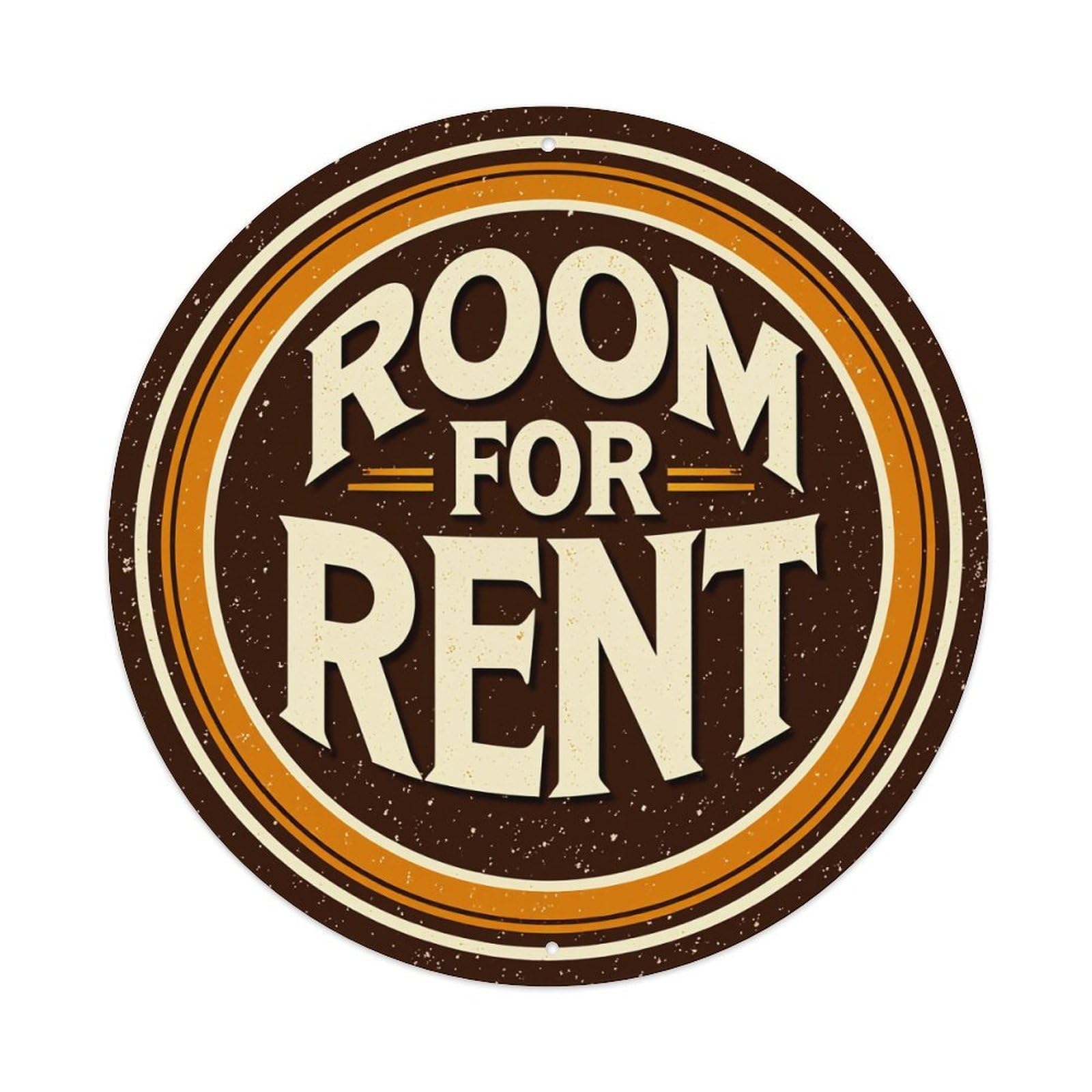 Room For Rent Sign Pattern Round Tin Sign Retro Metal Sign for Cafe Bar Pub Home Game Room Gym Club Wall Decoration Vintage Metal Poster 8x8 Inch