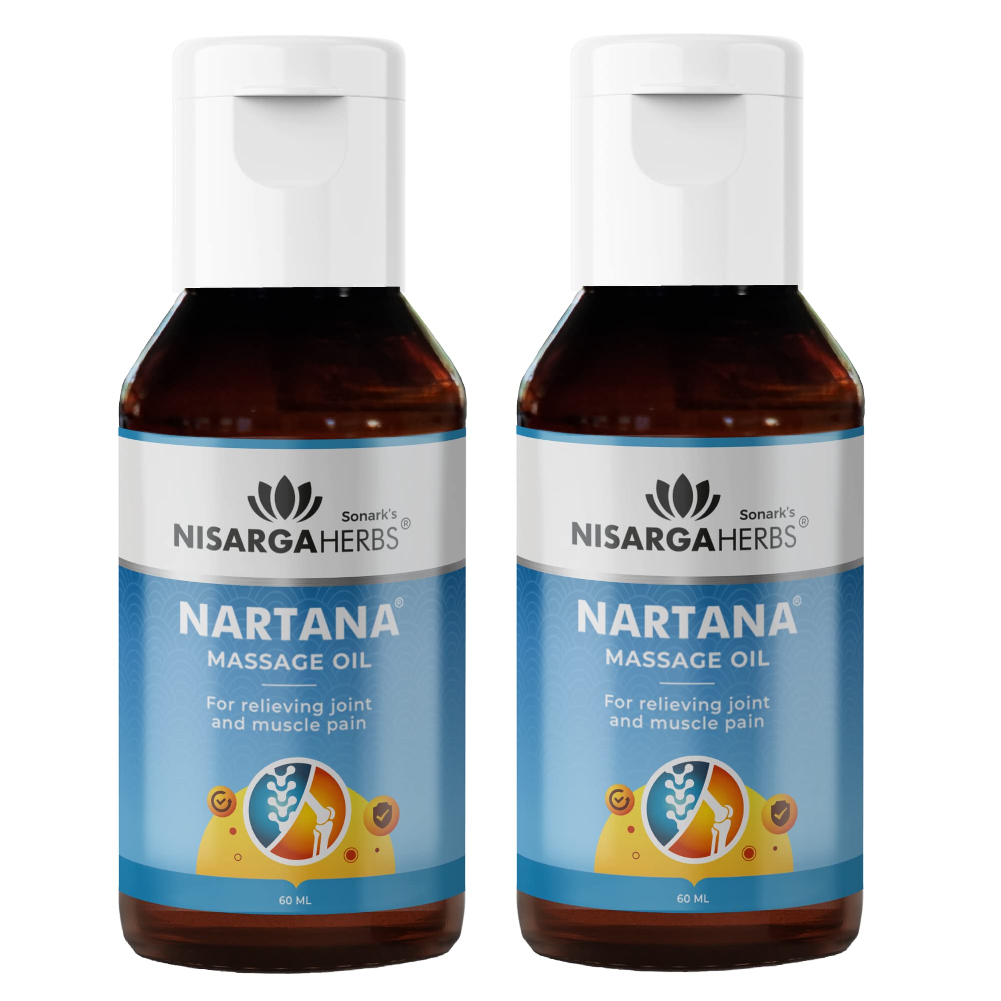 Nartana Natural, Pain Relief Therapeutic Massage Oil for Knee, Joints, Muscles, Back & Arthritis Pain, 60 ml. (Pack of 2) (B0B5N34QB8) Amazon Price History, Amazon Price Tracker