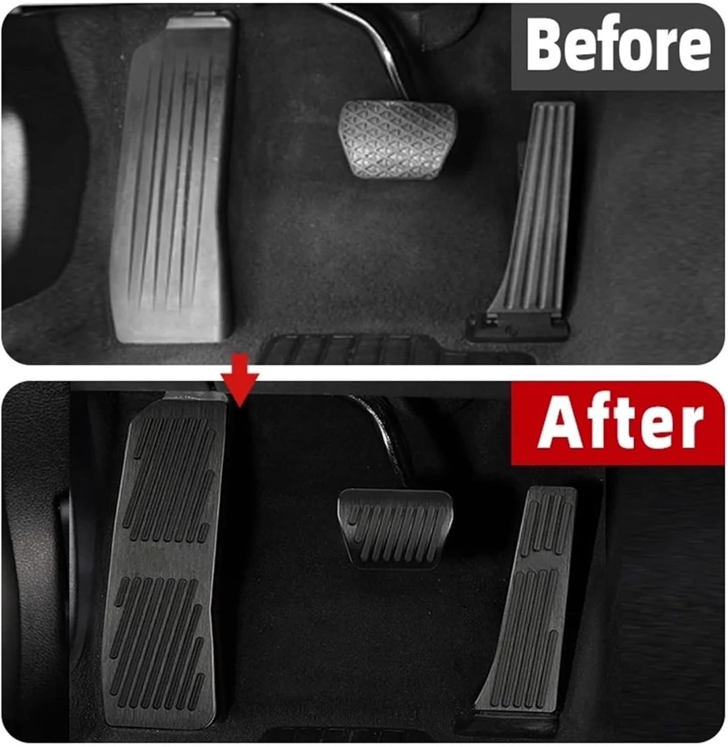 車のフットレスト 用のBMW 5 6シリーズ 2018-2022用 アルミ製 アクセル 燃料 ブレーキペダル フットレスト