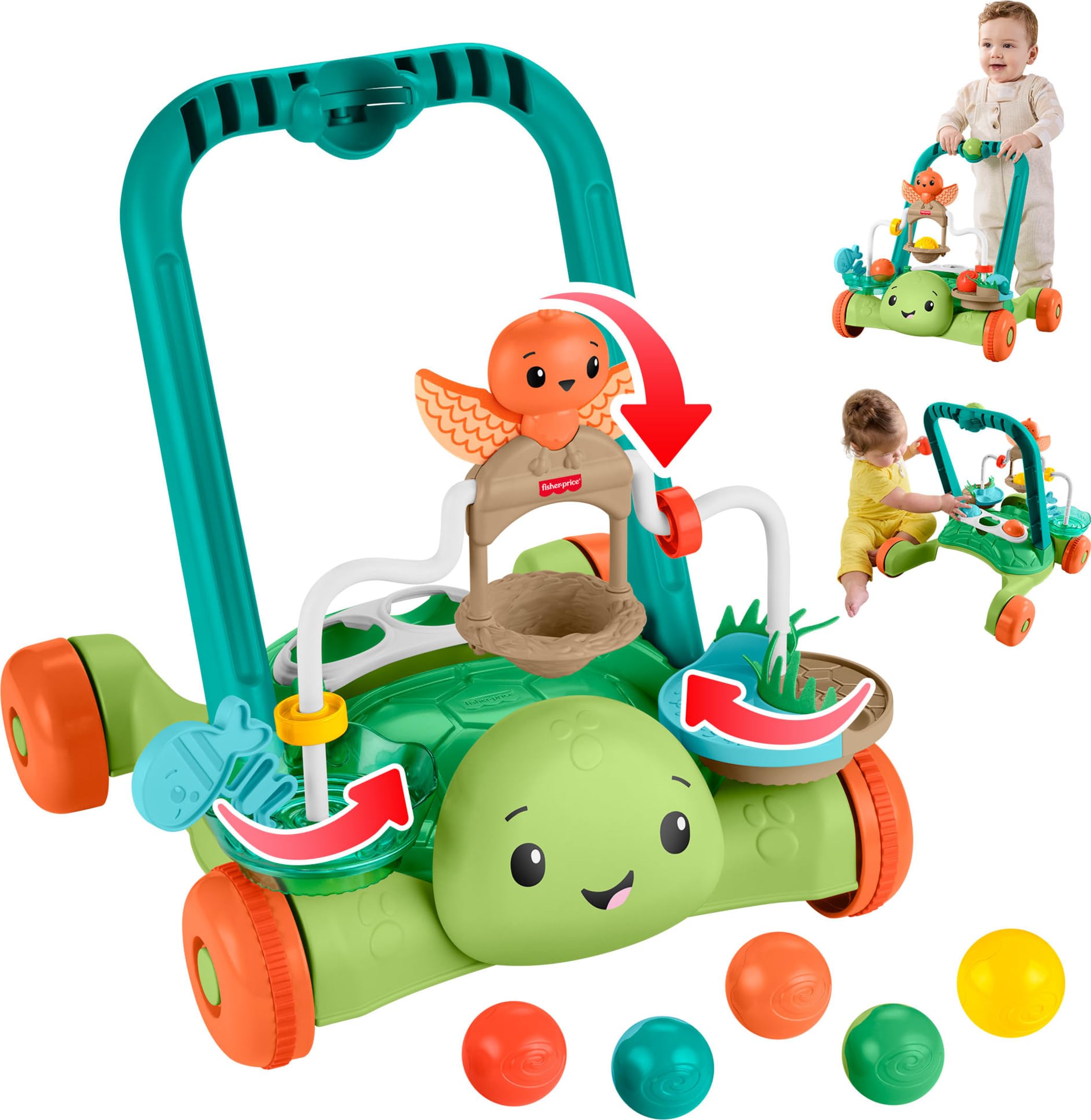 Fisher-Price Moves With You Turtle Walker Baby Push Toy