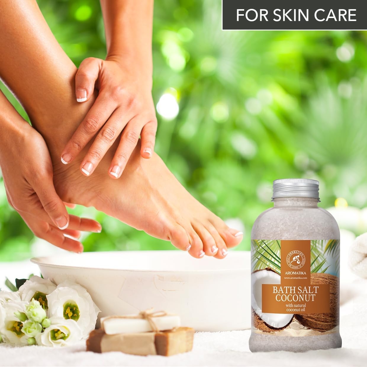 Bath Sea Salt Coconut 21.16 Oz (600g) - Bath Salts with Natural Coconut Oil for Bath Soak - Relaxing Bath - Body Care - Muscle Relaxation - Good Sleep - Aromatherapy Bath Salts - Herb Bath Salt - Image 7