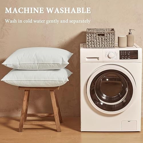 Vista 53 de BHZ Juego de 2 almohadas de plumas de ganso tamaño Queen, almohadas de cama de la colección de hotel para dormir, almohada de apoyo suave