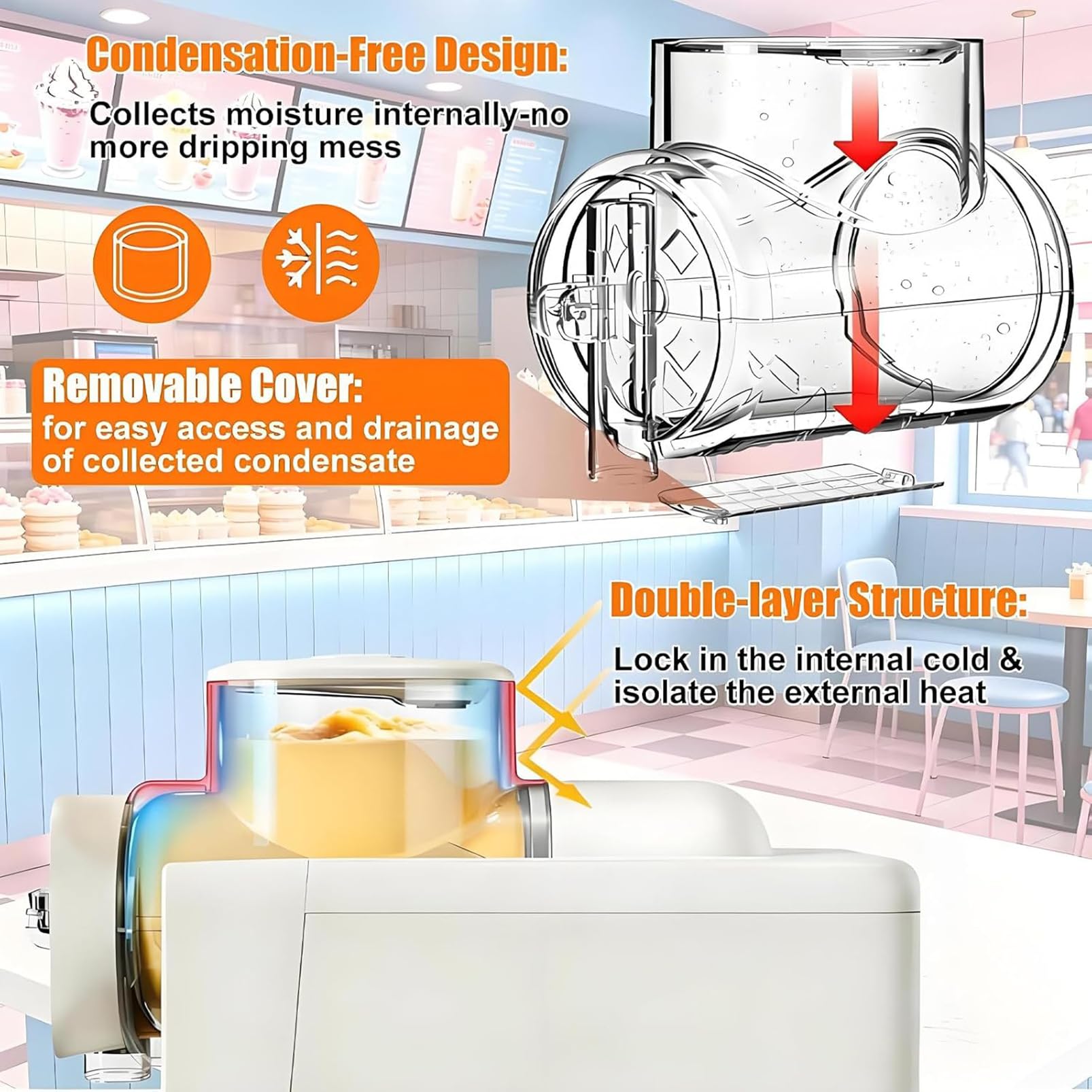 Máquina de Helado Suave de 2 Litros, Máquina de Granizados con 5 Modos Preestablecidos, No Necesita Hielo, Máquina de Bebidas Congeladas Autolimpiante Para Fiestas, Cafeterías y Reuniones Famil black