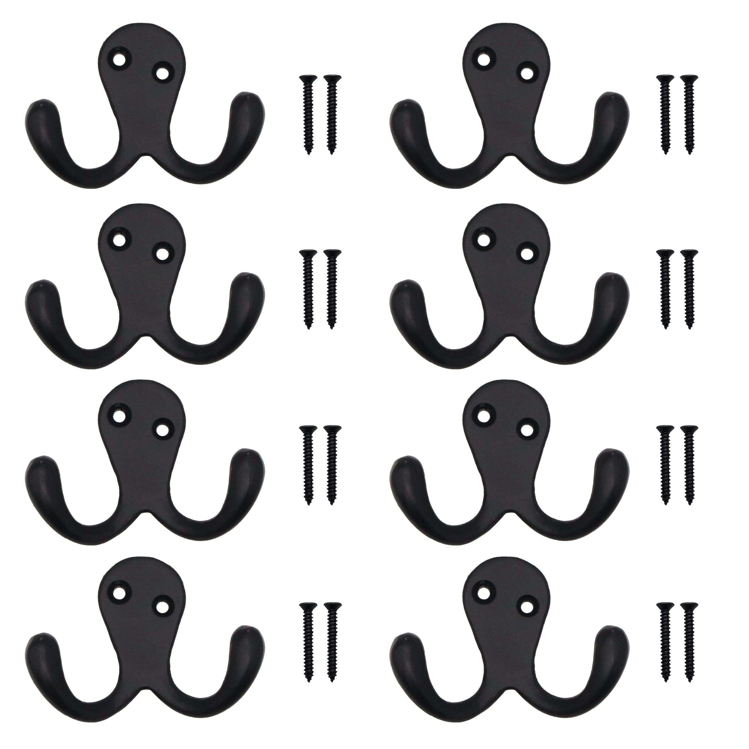 EAI Twin Robe Hook Matt Black - Pack of (8)
