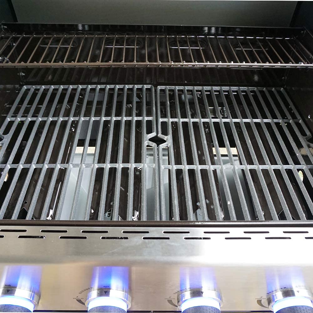Madison Gasgrill mit 800 °C Infrarot-Zone – Grill mit 4+1 Edelstahlbrenner, Thermometer, LED-Regler & Seitenkocher – XXL BBQ Grillwagen mit Gusseisenrost, Piezozündung, 5–11 kg Gasflasche