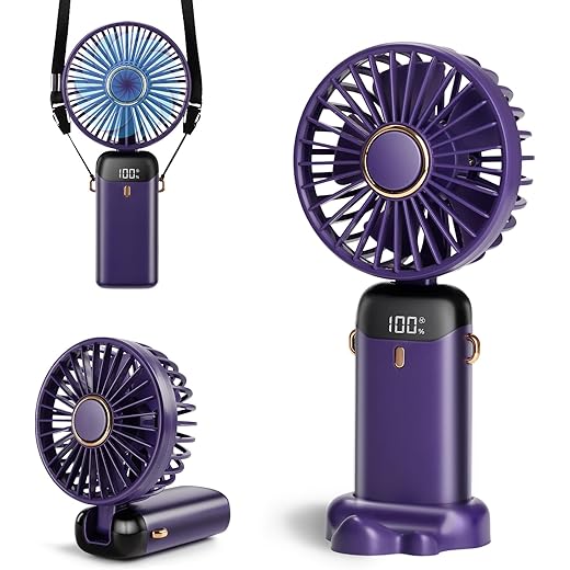 Aucoofany Portable Handheld Fan 12 hours Upgrade 3200mAh Por