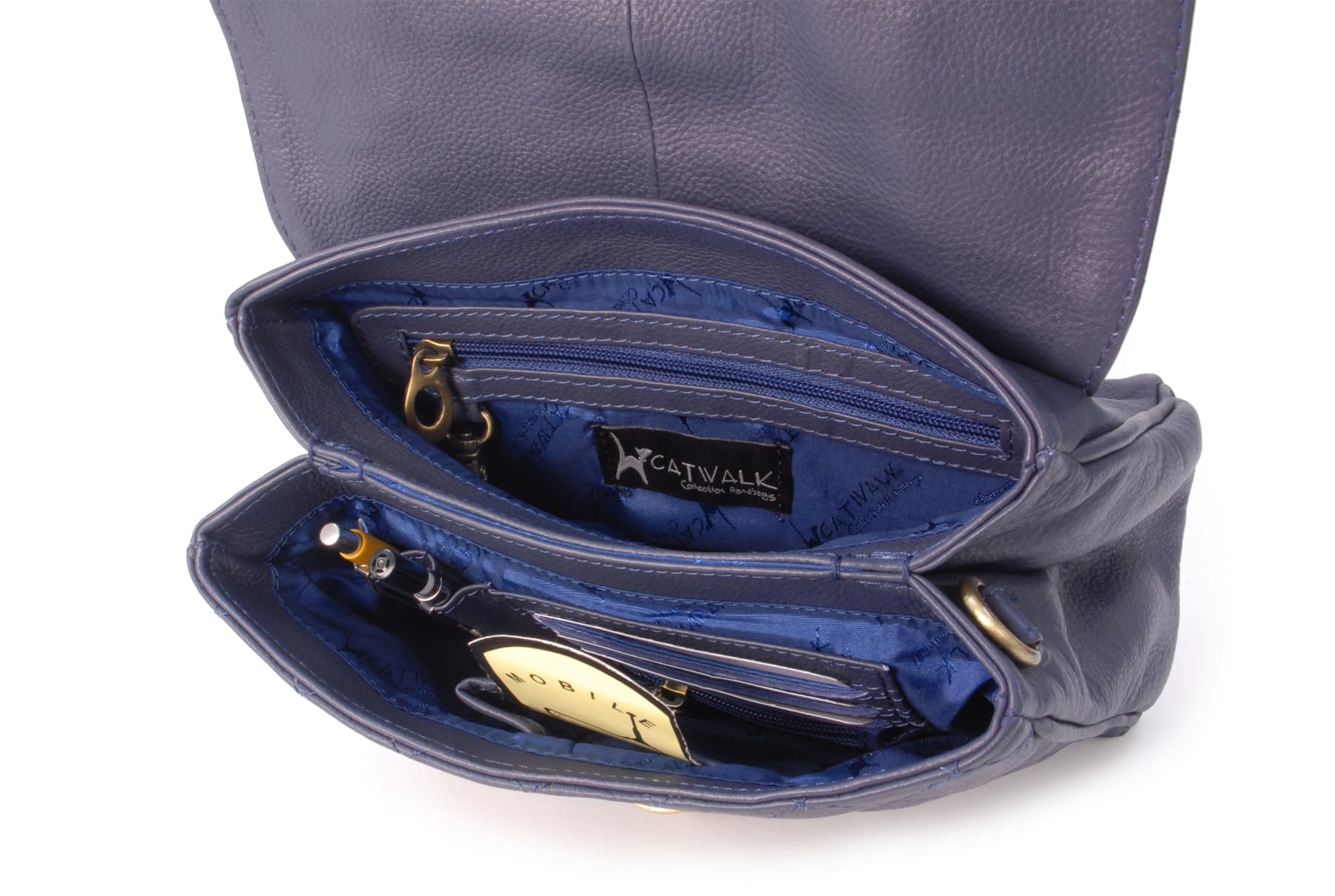 Catwalk Collection Handbags - Bolso de Mano Mediano con Correa Bandolera - Bolso con Asa de Mujer - Bolsito de Piel Acolchado - Hayley