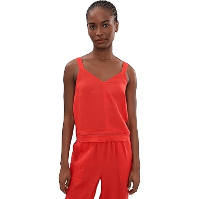 Splendid Stella Linen Trim Tank scarlet