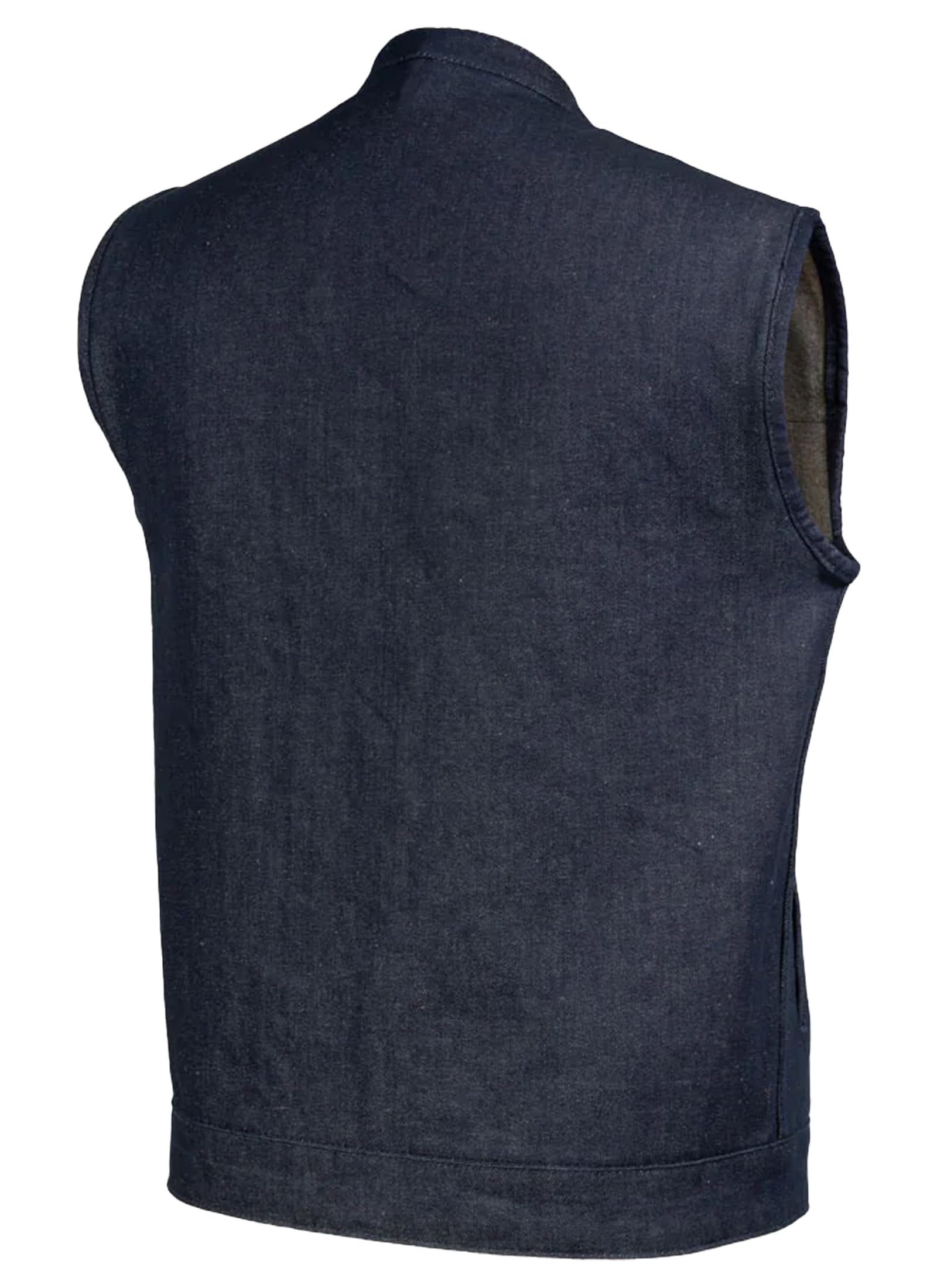First Mfg Co - Kreshaw - Men's Motorcycle Biker Riding Blue Denim Vest - Small - Conceal Carry Pockets