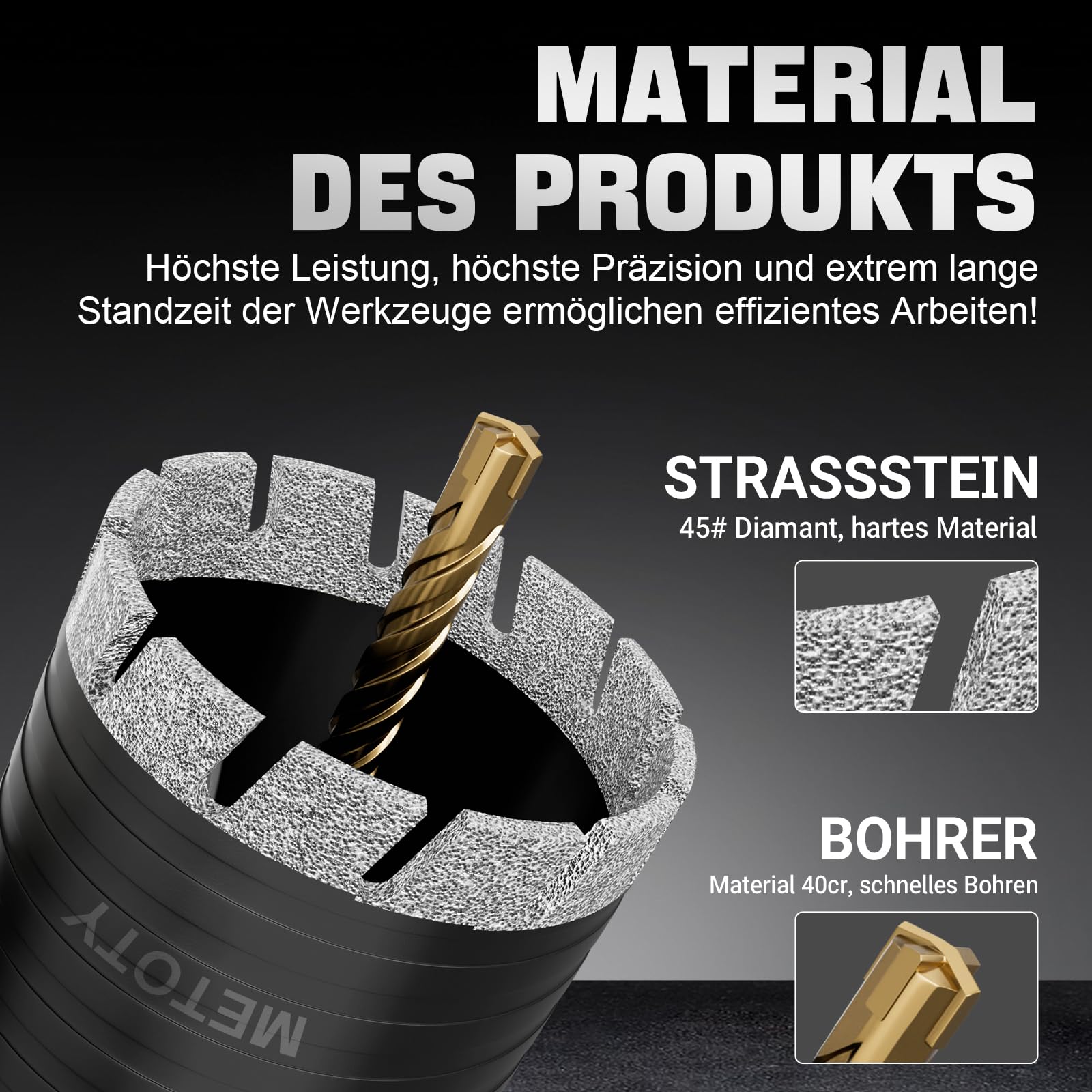 68 mm Diamant bohrbohrer, Kernbohrkrone mit Upgraded Diamant Kopf und SDS Plus-Adapter für Beton, Vollziegel, Hohlziegel, Mauerwerk, Kalksandstein, Poroton usw.
