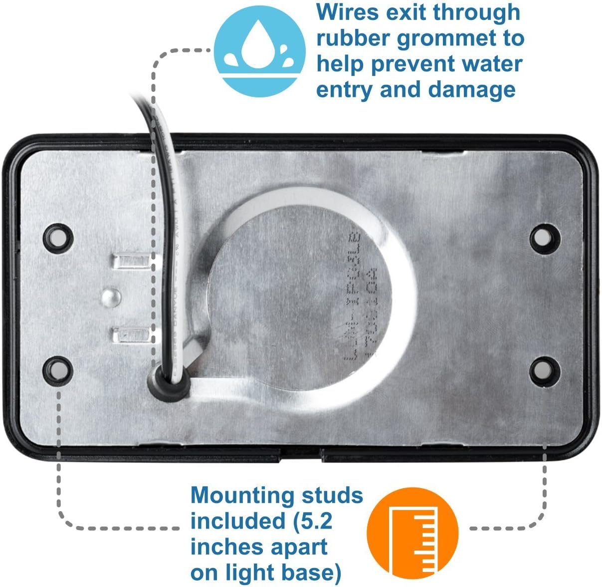 Lumitronics 12V LED Exterior Outdoor Porch Light with On/Off Switch - Removable Clear & Amber Lenses Perfect Outside Replacement Lights for RVs, Motorhomes, Campers, 5th Wheels, Trailers (Black)