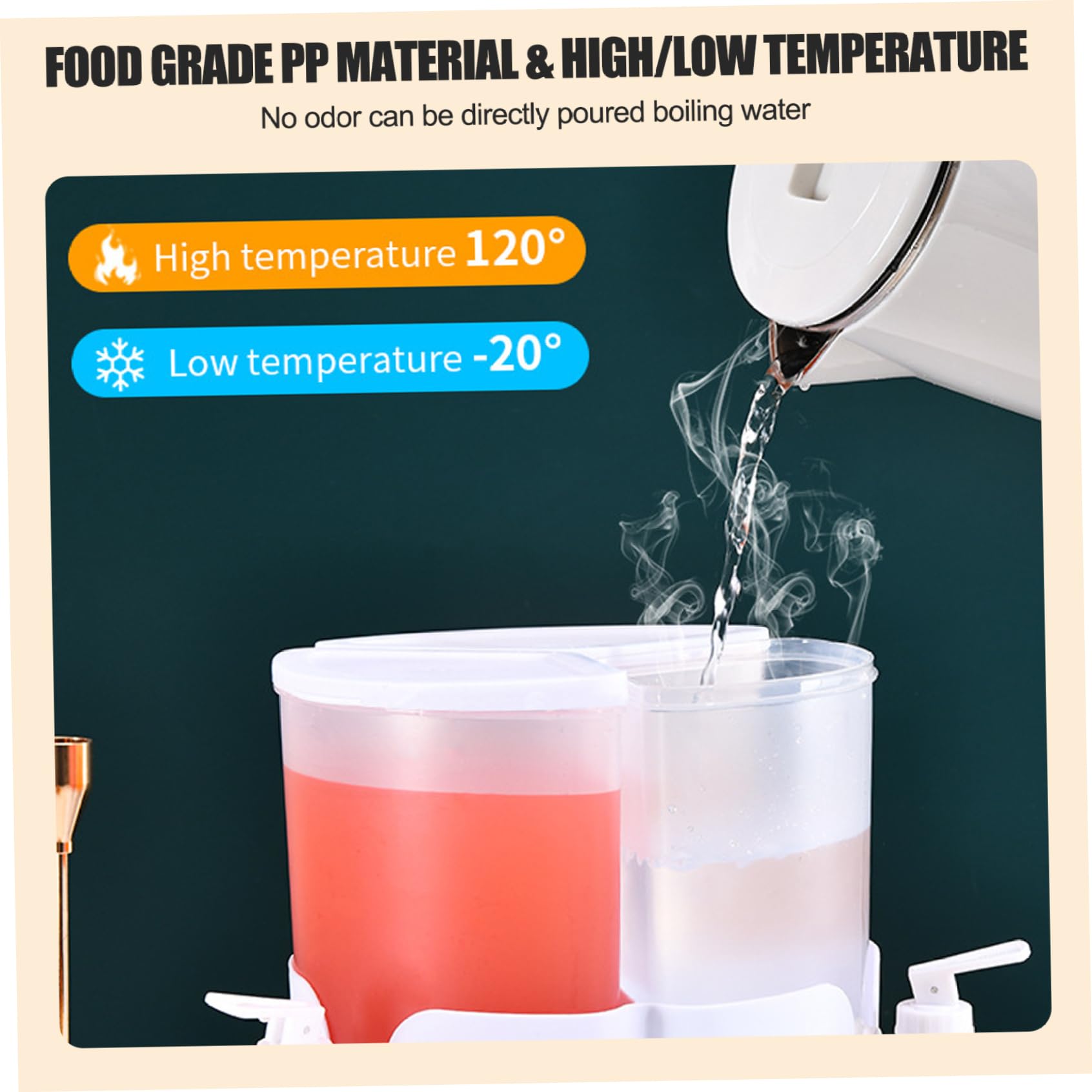 Dispensador de bebidas con soporte, 3 rejillas (1,7 L cada uno), dispensador de bebidas de polipropileno de grado alimenticio con tapa y espiga, giratorio de 360°, resistente al frío y al calor