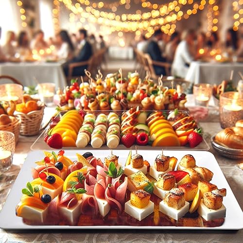 Miniatura 6 de Party Essentials Bandeja rectangular de plástico resistente, 12 pulgadas de largo x 18 pulgadas de ancho, negro (caja de 6) Negro -,Claro