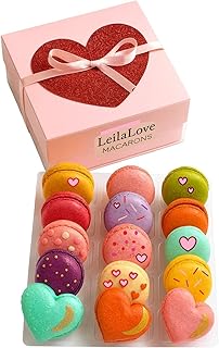 LeilaLove Macarons- 15 Valentine specialty Macarons in gift box may varies in colors & style