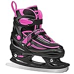 Lake Placid Summit Girl\'s Adjustable Ice Skate Black/Pink Medium (1-4)