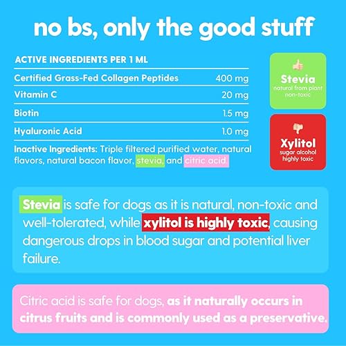 Miniatura 7 de Taily Suplementos de colágeno líquido para perros, gatos  Piel y pelaje  Alivio de la picazón para perros con alergias, con colágeno alimentado con