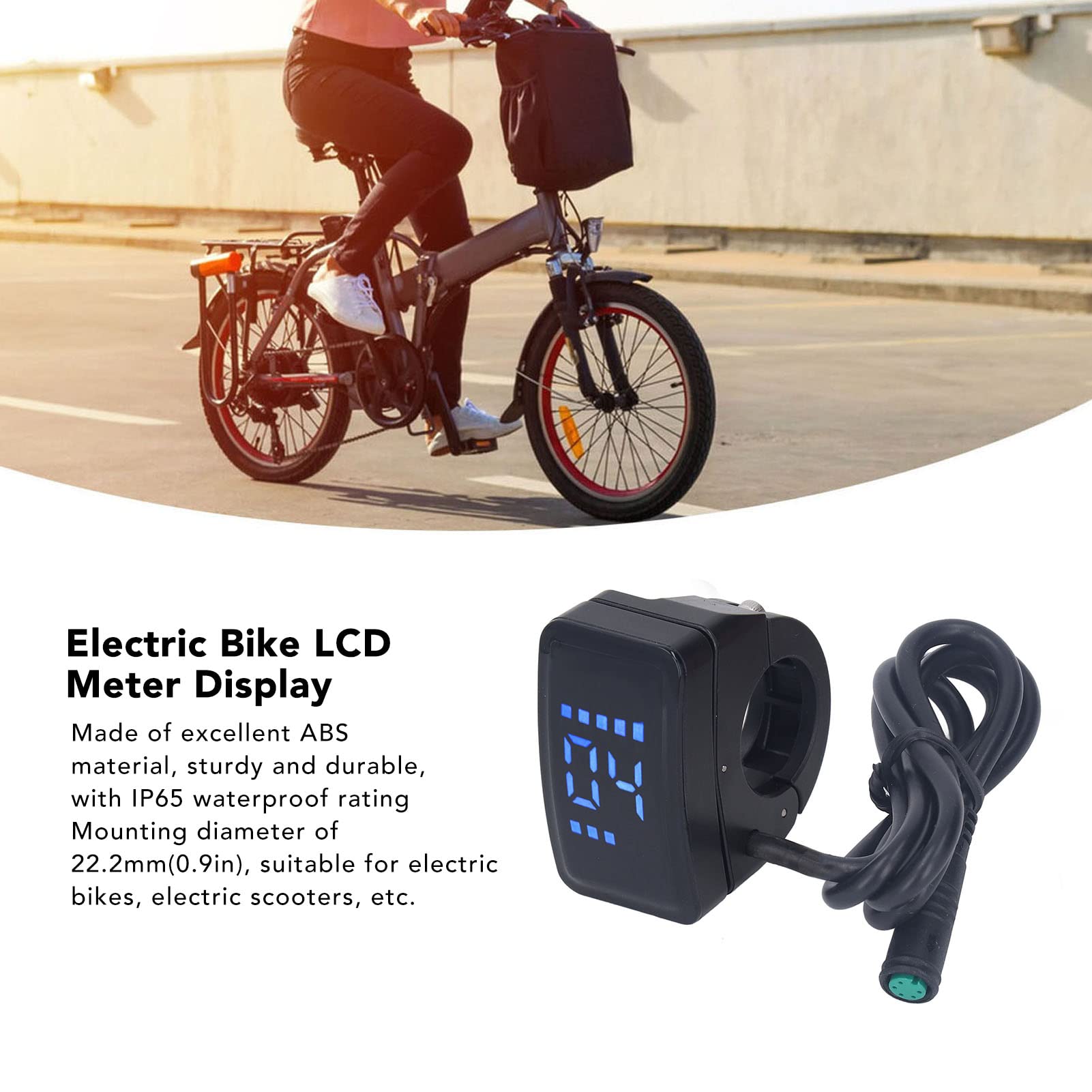 SPYMINNPOO Electric LCD Meter Display Panel, Scooter IP65 HD Panel Display for Mid Drive Motor