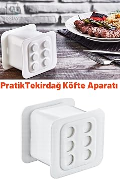 Pratik Tekirdağ Köfte Aparatı 6 lı Köfte Seri Hazırlama Kalıbı Et Kıyma Şekillendirici Kalıb
