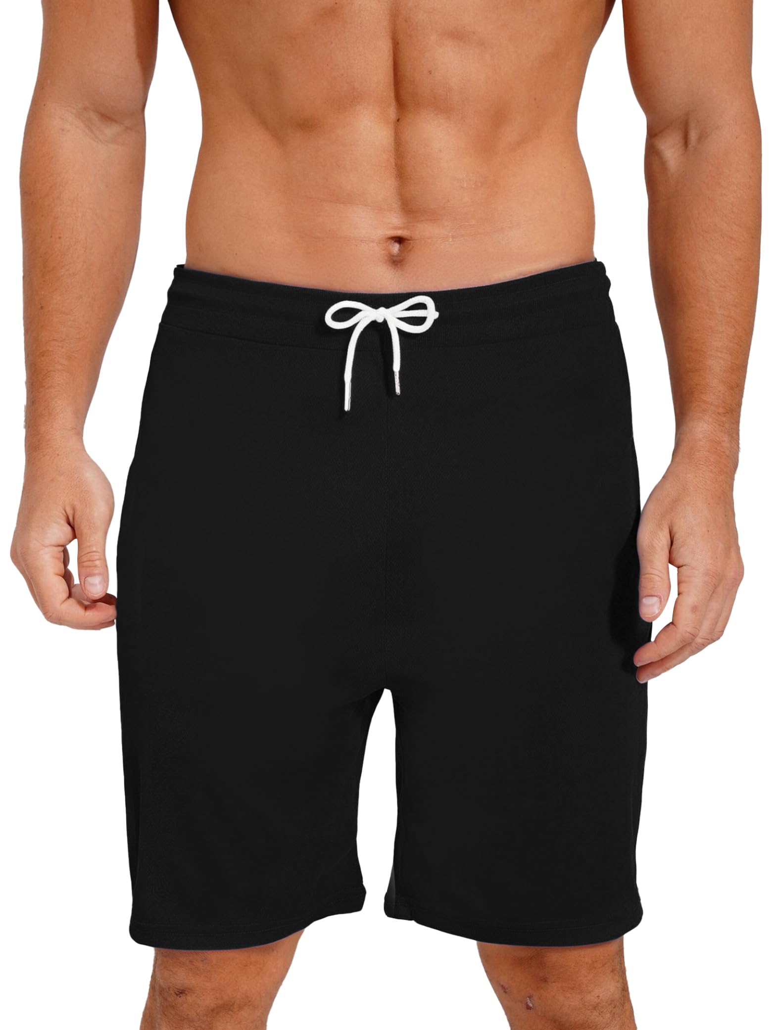 Jugaoge Mens Running Shorts Lightweight Drawstring Waistband Basketball Football Training Shorts