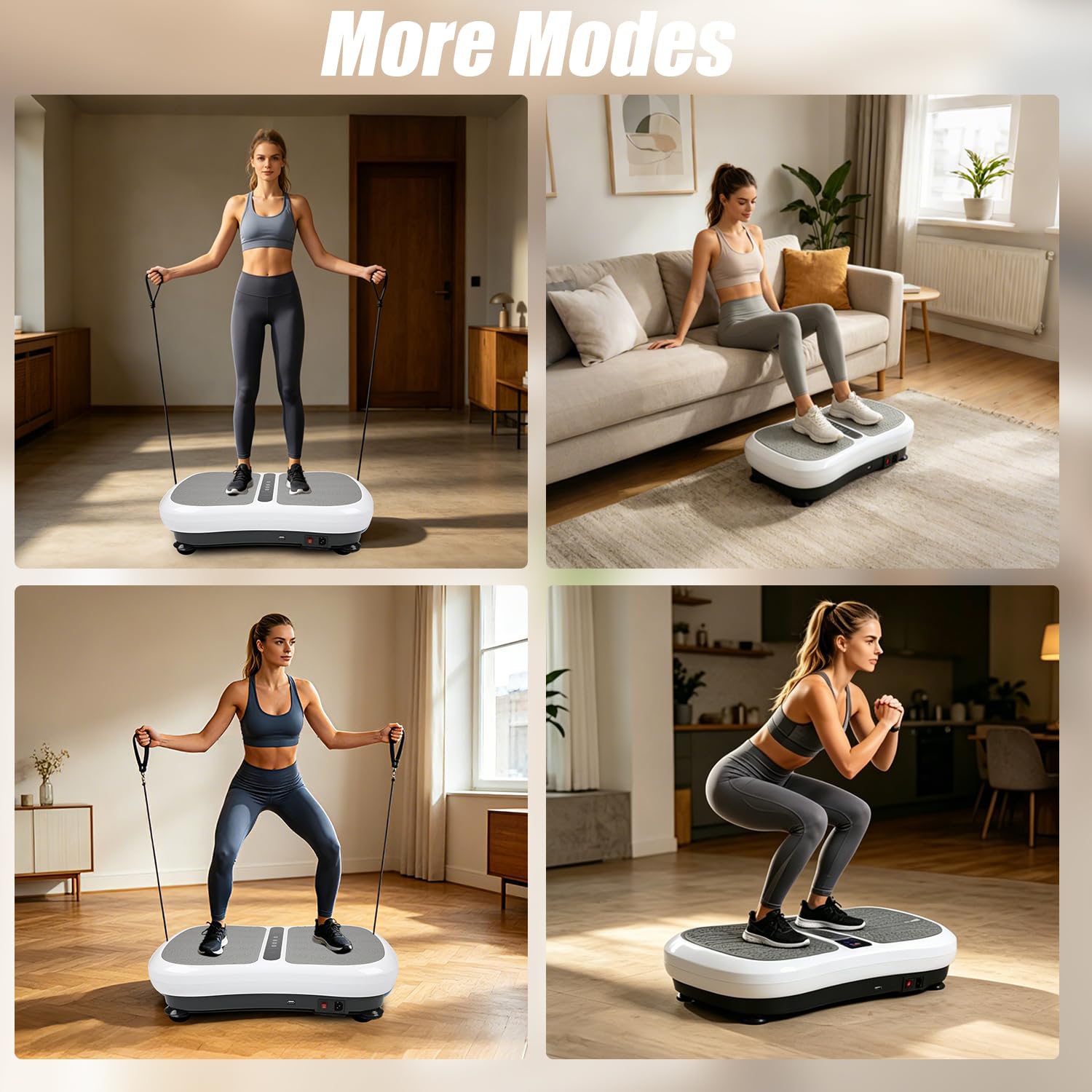 Piastra vibrante, per sport a casa, 99 livelli di intensità, 5 programmi di allenamento, tavola vibrante per allenamento di tutto il corpo, costruzione muscolare, altoparlante Bluetooth, portata 130