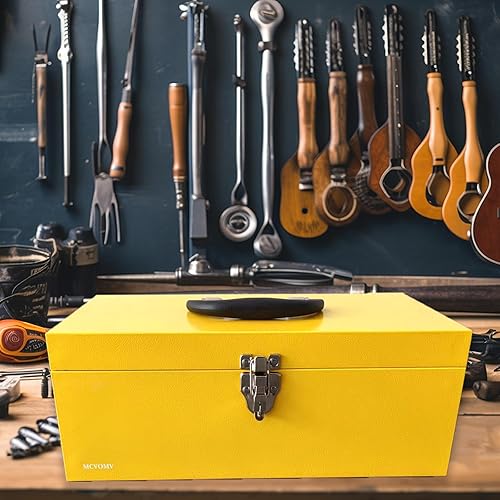 Miniatura 4 de Caja de herramientas grande de 16 pulgadas, organizador portátil de metal, caja de herramientas de bloqueo, caja de aparejos de pesca, caja de metal