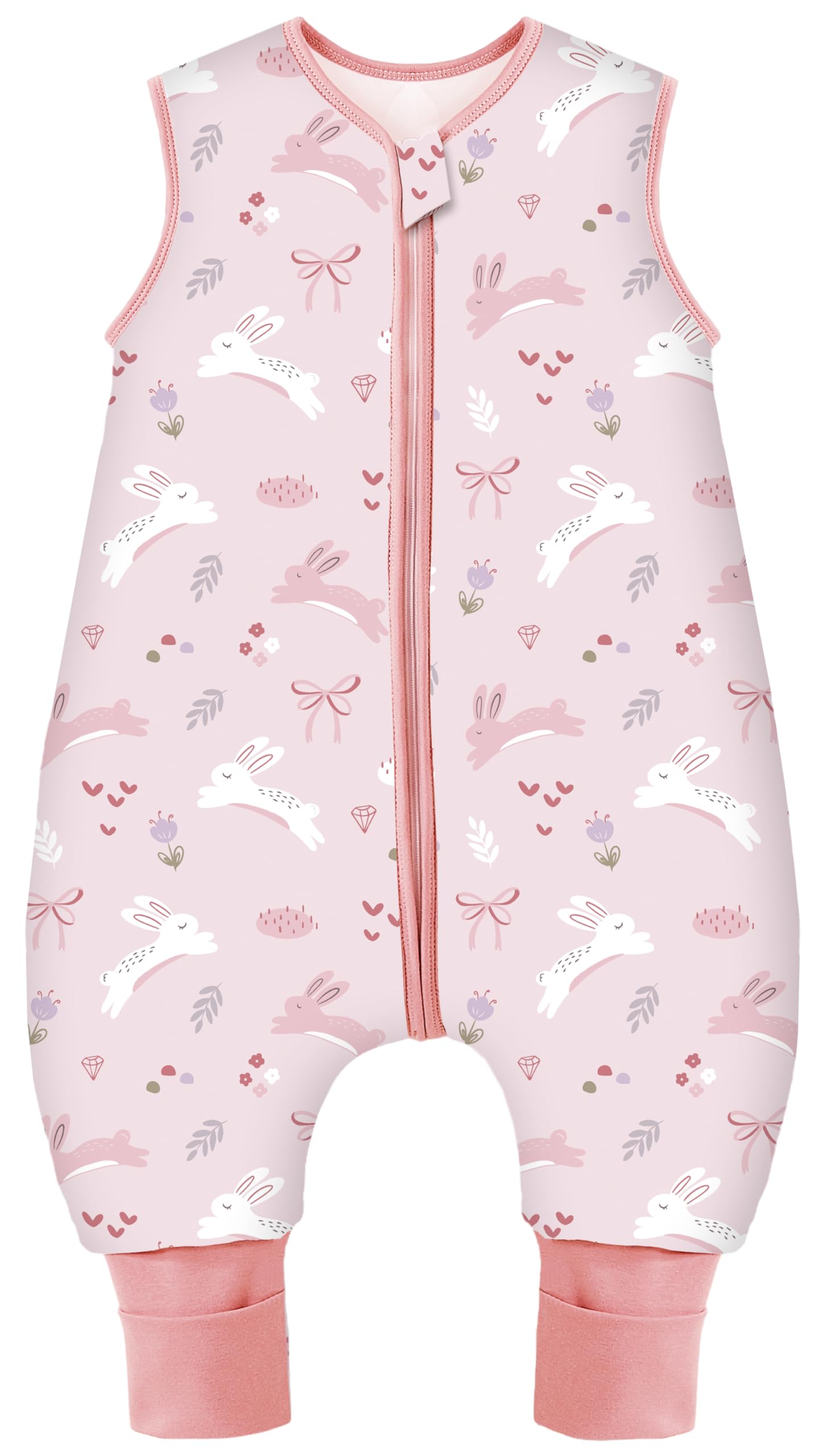 Teechodina Baby Schlafsack mit Füßen 2.5 Tog Kinder Winter Schlafsack mit Beinen für Jungen und Mädchen, 2.5 Tog/Kaninchen, 90cm/Baby Höhe 100-110cm