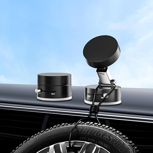 Miniatura 1 de DreamBee Soporte de teléfono magnético de succión al vacío mejorado, soporte de teléfono con ventosa fuerte, soporte de teléfono plegable y
