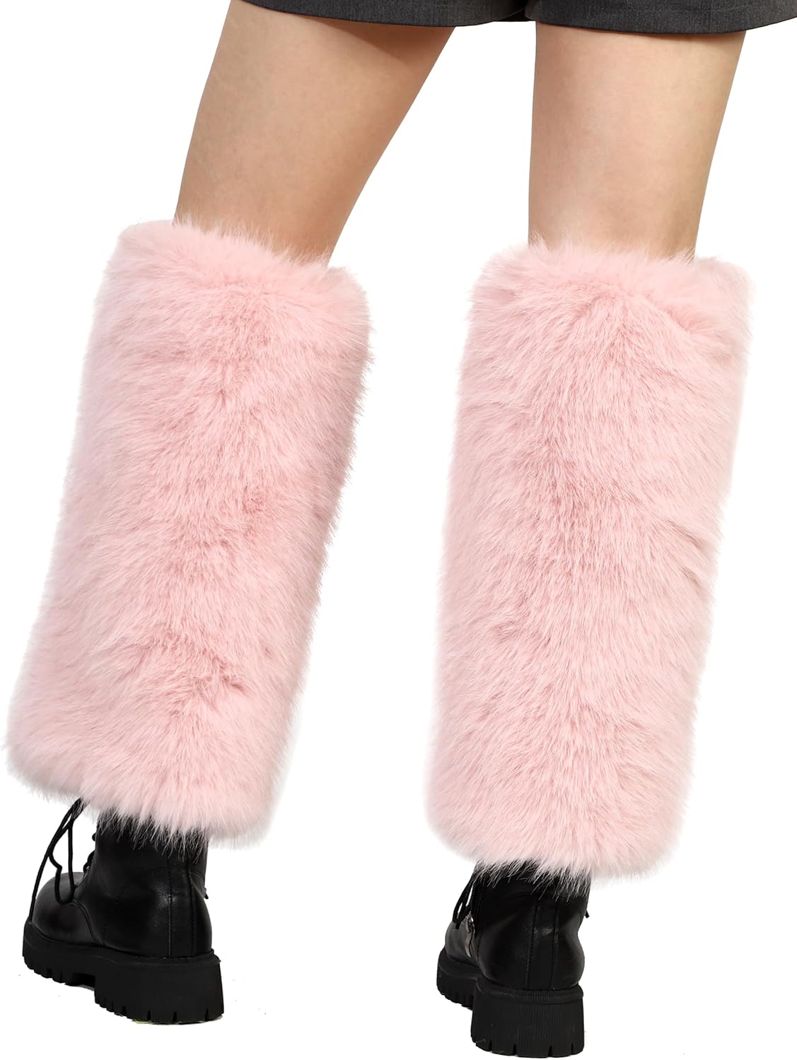 LA CARRIE Women's Faux Fur Leg Warmers and Faux Fur Gloves 2 pc Set