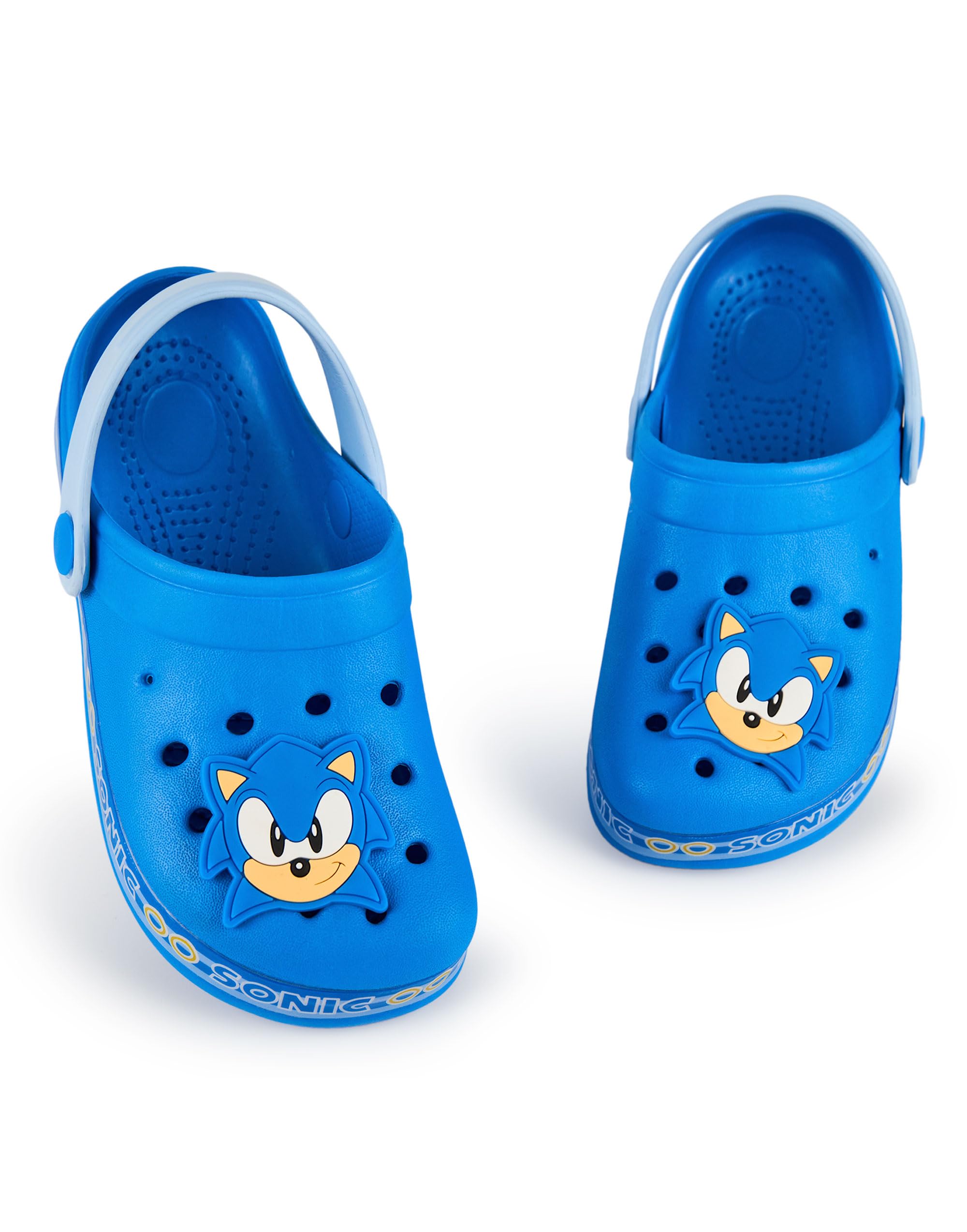 Sonic The Hedgehog Zoccoli Boys | Calzature Slip-on per Bambini con ciondoli Originali in Blu | Sandali da Gioco per Interni ed Esterni con Cinturino Regolabile | Merchandising
