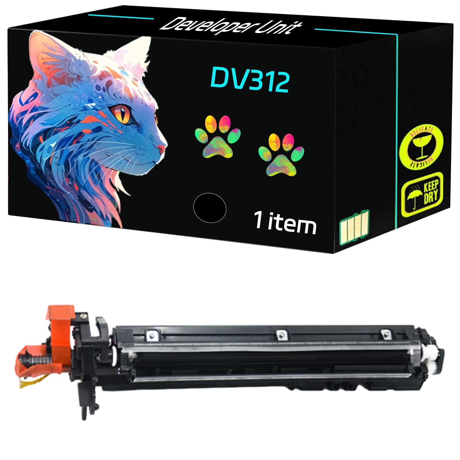 High Yield DV312 Developer Unit Compatible for Konica Minolta bizhub 227 287 367 Printers, Print Clearly (1 Pack Black)