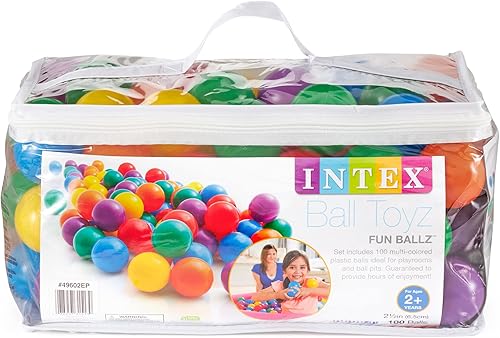 Miniatura 3 de Intex Bolas de plástico multicolor para casas de rebote (100 grandes y 100 pequeñas)