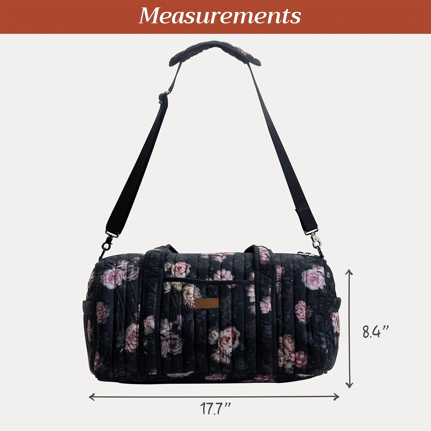 Maison d' Hermine Weekend Duffel Bags for Women Cotton Quilted Overnight Luggage Weekend Bag for Men Gym Sports Gifts Travel Business Travellers Trip Valentines Day Gifts -Moody Florals - Image 7