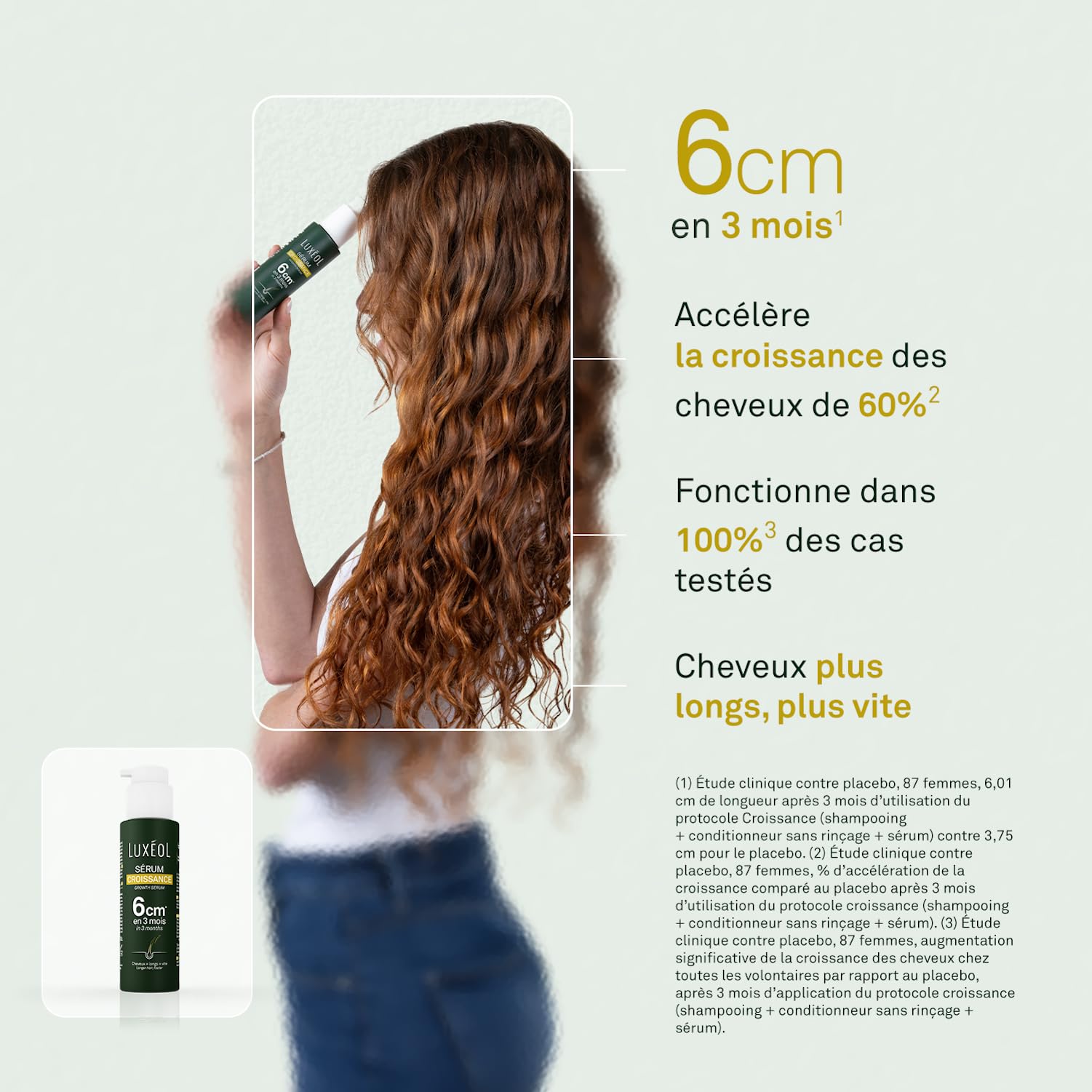 LUXEOL - Routine Croissance In & Out* - Cheveux + longs + vite - Shampooing (200 ml) + Conditionneur (150 ml) + Sérum (100 ml) + Complément Alimentaire Pousse, Croissance & Fortification (3 Mois)
