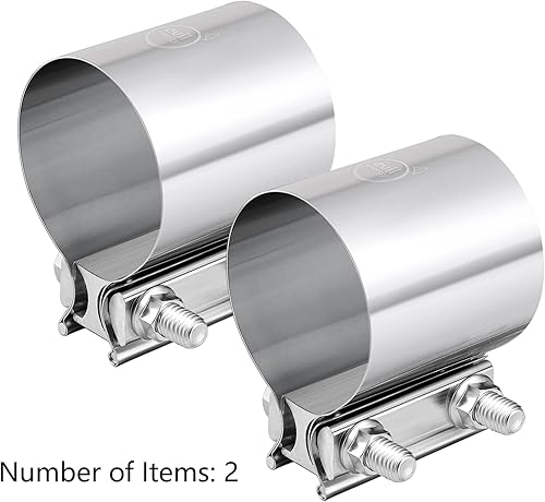 Miniatura 6 de EVIL ENERGY Abrazadera de escape de 3.0 pulgadas, acoplador de manguito de abrazadera de banda de unión a tope de acero inoxidable para tuberías,