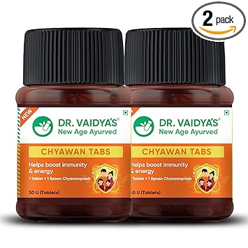 DR. VAIDYA'S new age ayurveda Chyawan Tablets- Chyawanprash Tablet For Immunity Booster, Helps Build Strength And Stamina For Men & Women - 30 Tablet Each (Pack of 2)